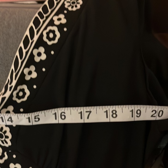 Donna Morgan Dress Sz 6 Stretch One Piece Boho Floral Midi Contrast - Picture 5 of 6